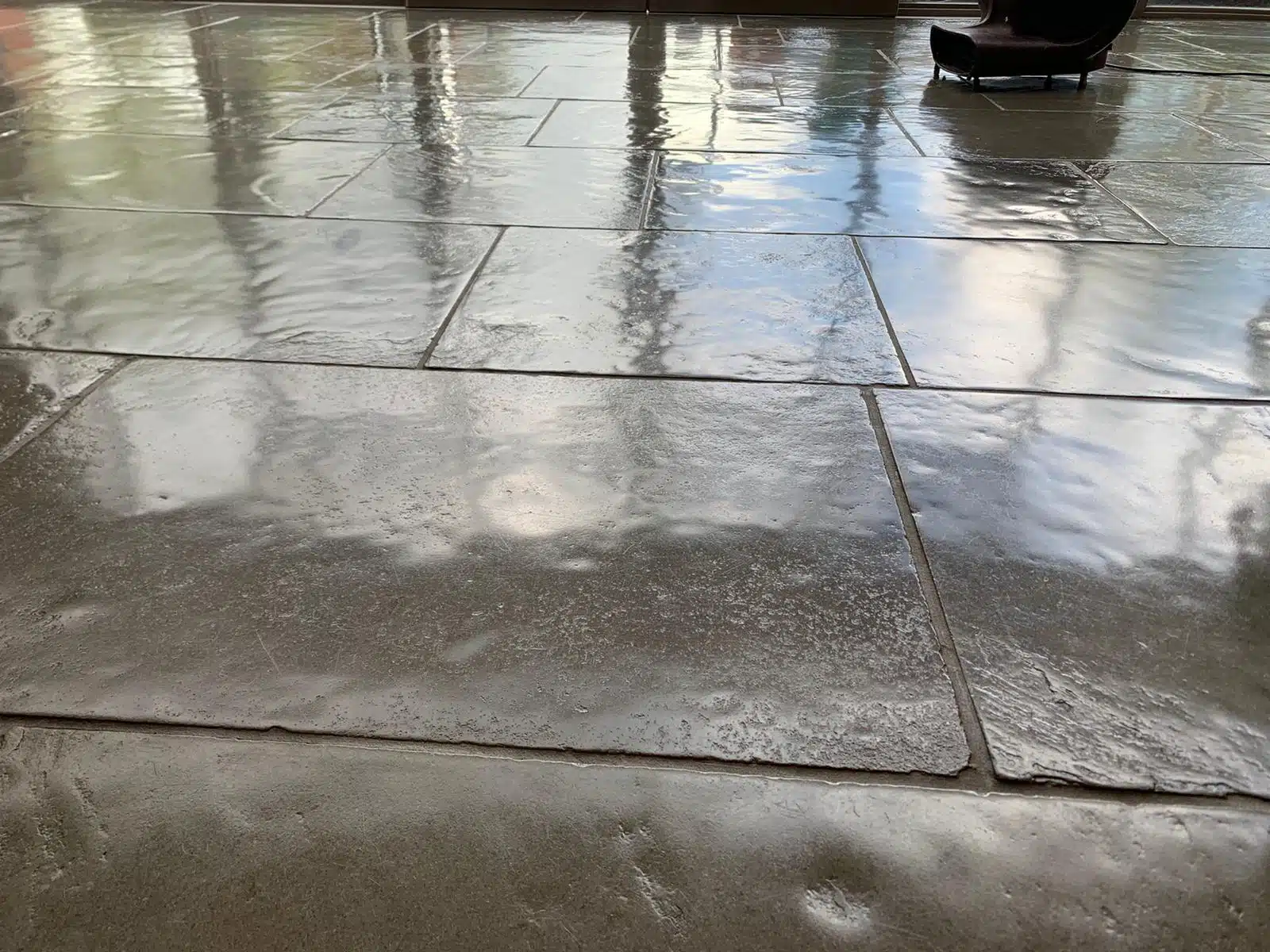 Stone floor cleaned