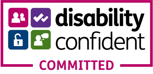 Disability Confident Commited logo on transparent background.